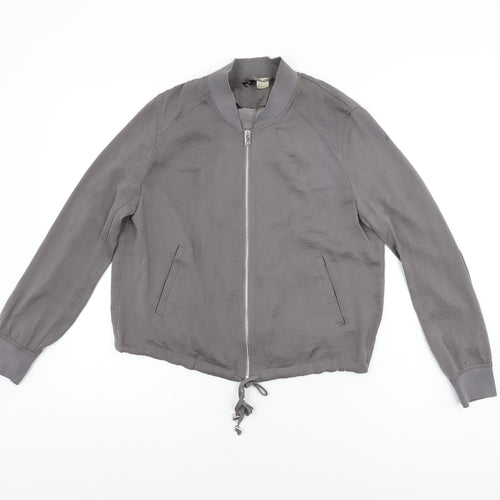 H&M Womens Grey Jacket Size 12 Zip