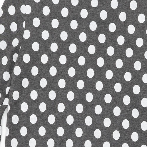 Roman Womens Grey Polka Dot Polyester Shift Size 12 Round Neck Pullover