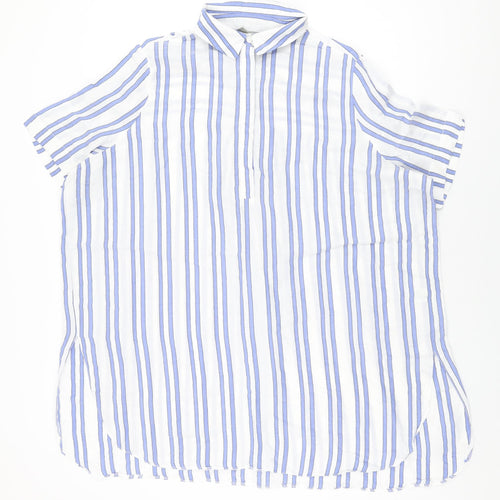 ASOS Womens White Striped Cotton Cover Up Size 20