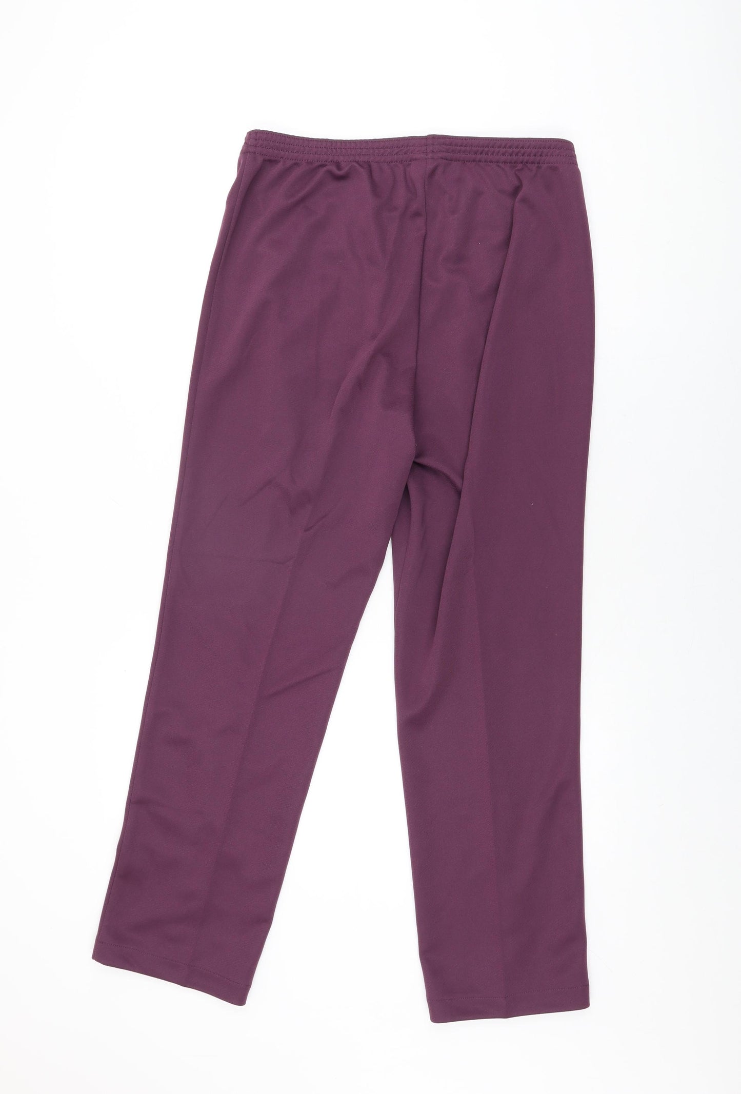 Damart Womens Purple Polyester Trousers Size 14 L29 in Regular