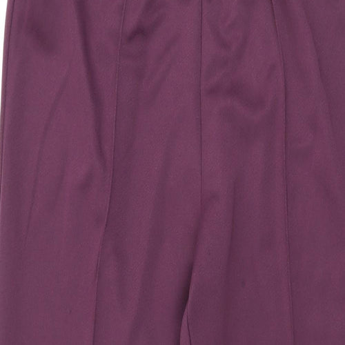 Damart Womens Purple Polyester Trousers Size 14 L29 in Regular