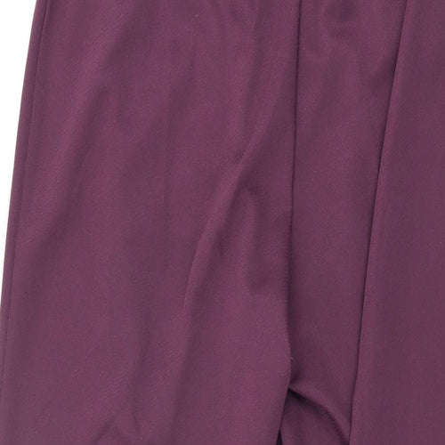 Damart Womens Purple Polyester Trousers Size 14 L29 in Regular