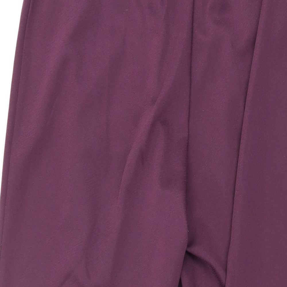 Damart Womens Purple Polyester Trousers Size 14 L29 in Regular