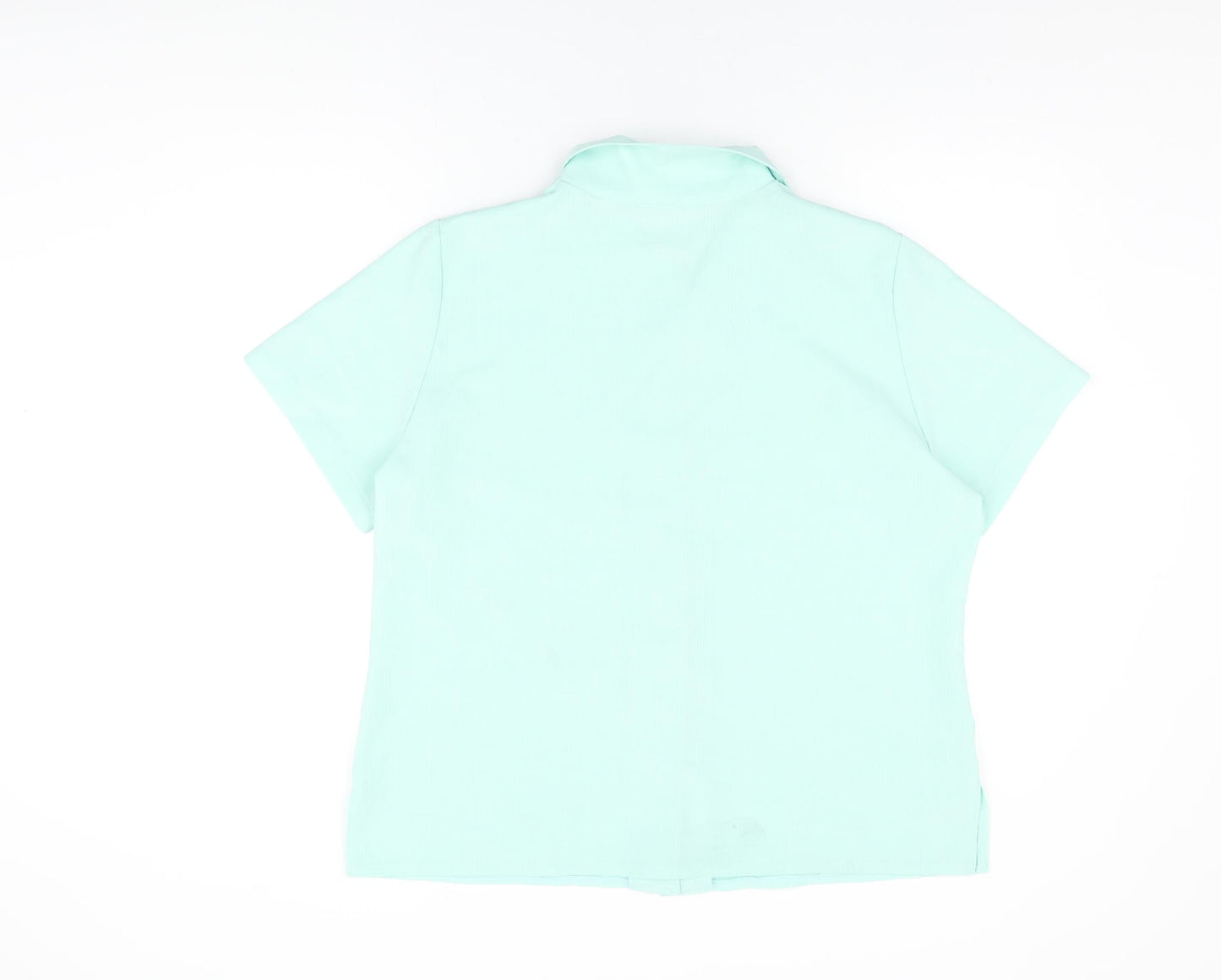 Emma Collection Womens Blue Polyester Basic Button-Up Size 20 Collared