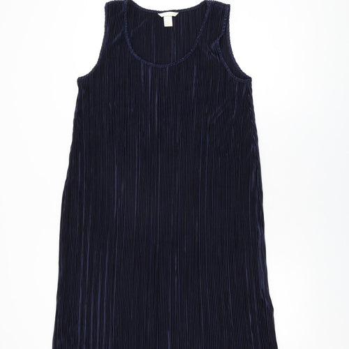 H&M Womens Blue Polyester Shift Size M Scoop Neck Pullover