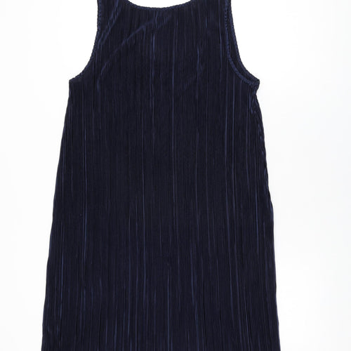 H&M Womens Blue Polyester Shift Size M Scoop Neck Pullover