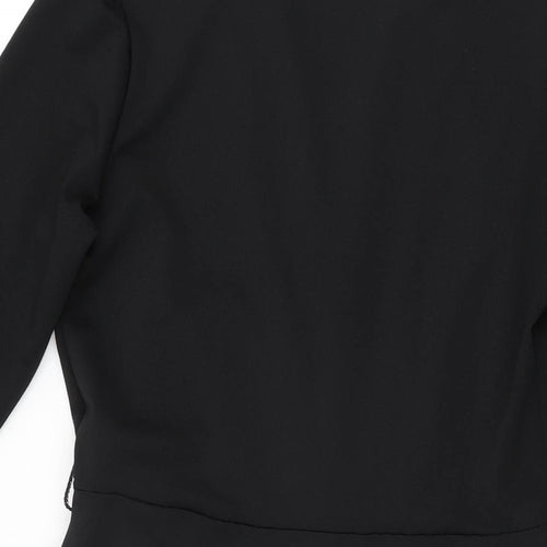 H&M Womens Black Polyester Shift Size S V-Neck Pullover