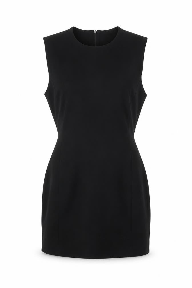 Front view of Zara women’s black polyester mini, size S, round neck zip