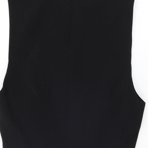 Zara Womens Black Polyester Mini Size S Round Neck Zip