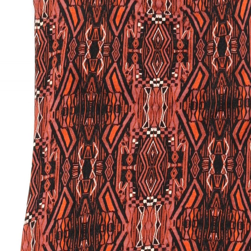 Sportsgirl Womens Red Geometric Viscose Shift Size L Scoop Neck Pullover