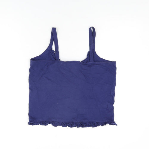 Avenue Womens Blue Cotton Basic T-Shirt Size 12 Scoop Neck