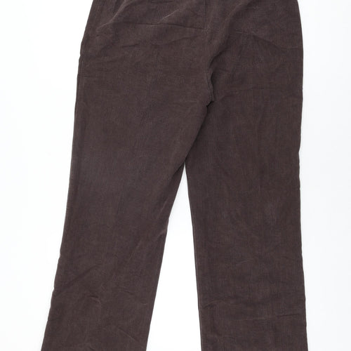 EWM Womens Brown Lyocell Trousers Size 12 L30 in Regular Zip