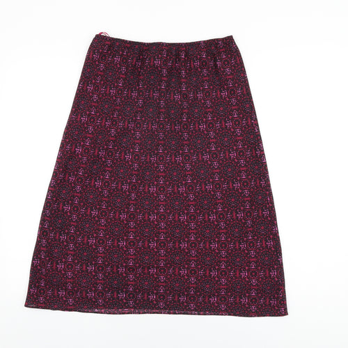 AMARANTO Womens Pink Geometric Polyester Flare Skirt Size 12
