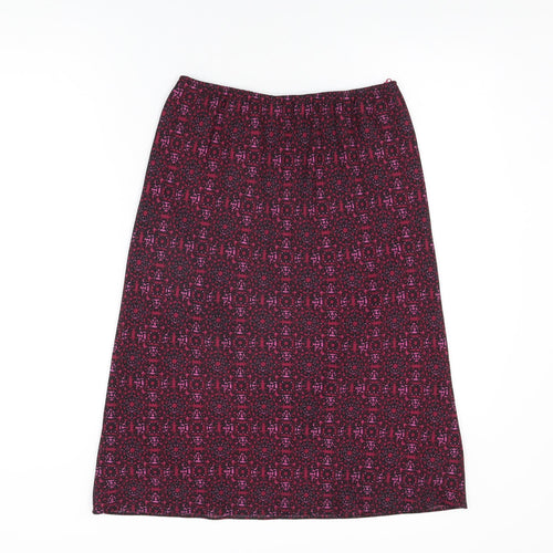 AMARANTO Womens Pink Geometric Polyester Flare Skirt Size 12