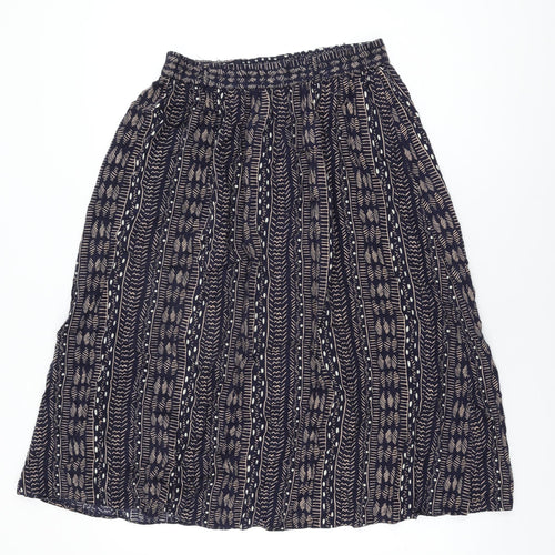 Classic Collection Womens Blue Geometric Viscose Swing Skirt Size 16