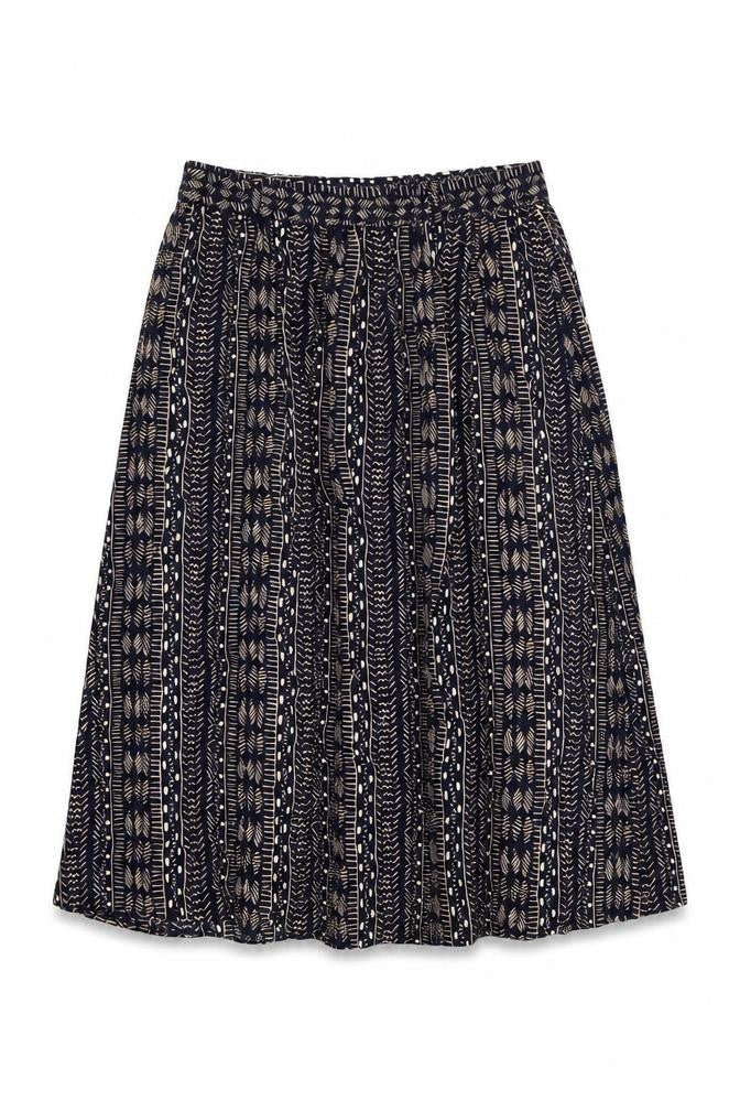 Classic Collection Womens Blue Geometric Viscose Swing Skirt Size 16