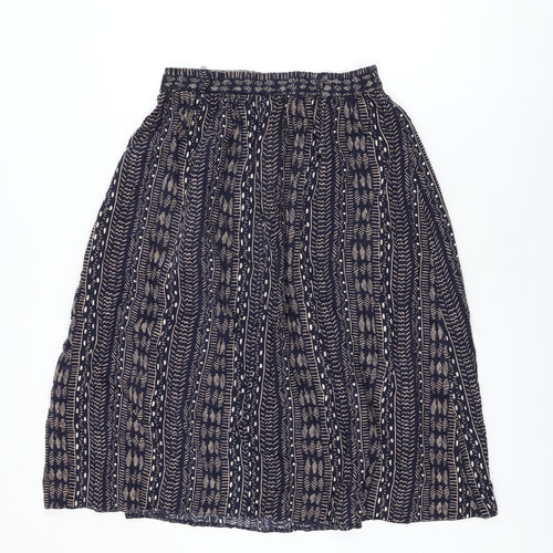 Classic Collection Womens Blue Geometric Viscose Swing Skirt Size 16