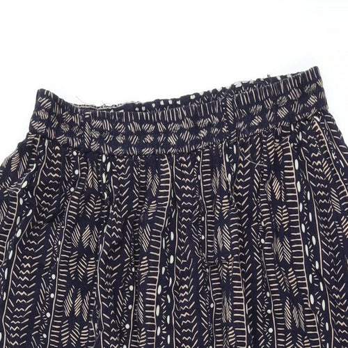 Classic Collection Womens Blue Geometric Viscose Swing Skirt Size 16