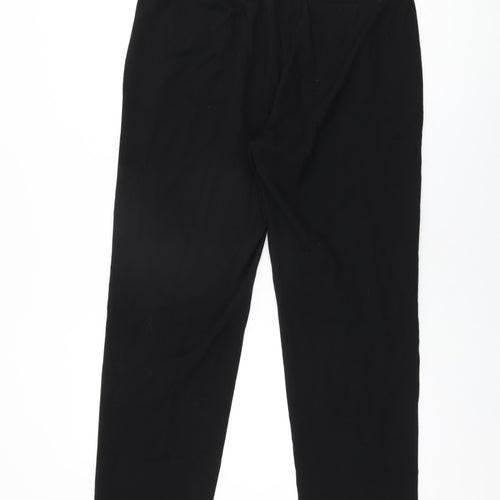 Marks and Spencer Womens Black Polyester Trousers Size 14 L30.5 in Regular Zip