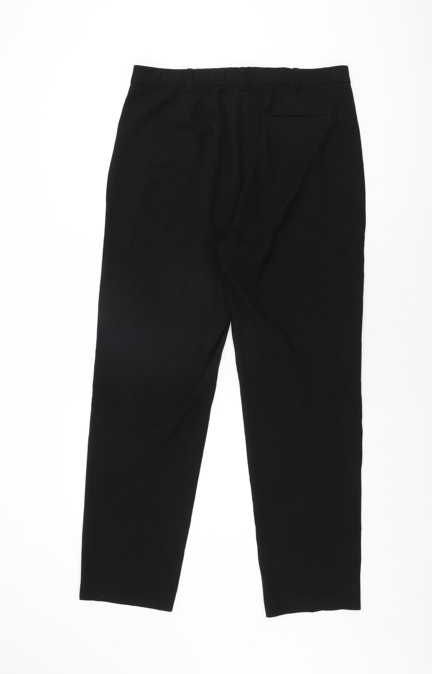 Marks and Spencer Womens Black Polyester Trousers Size 14 L30.5 in Regular Zip