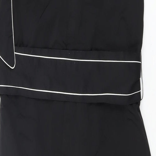 Miss Selfridge Womens Black Viscose Bodycon Size 10 One Shoulder Zip