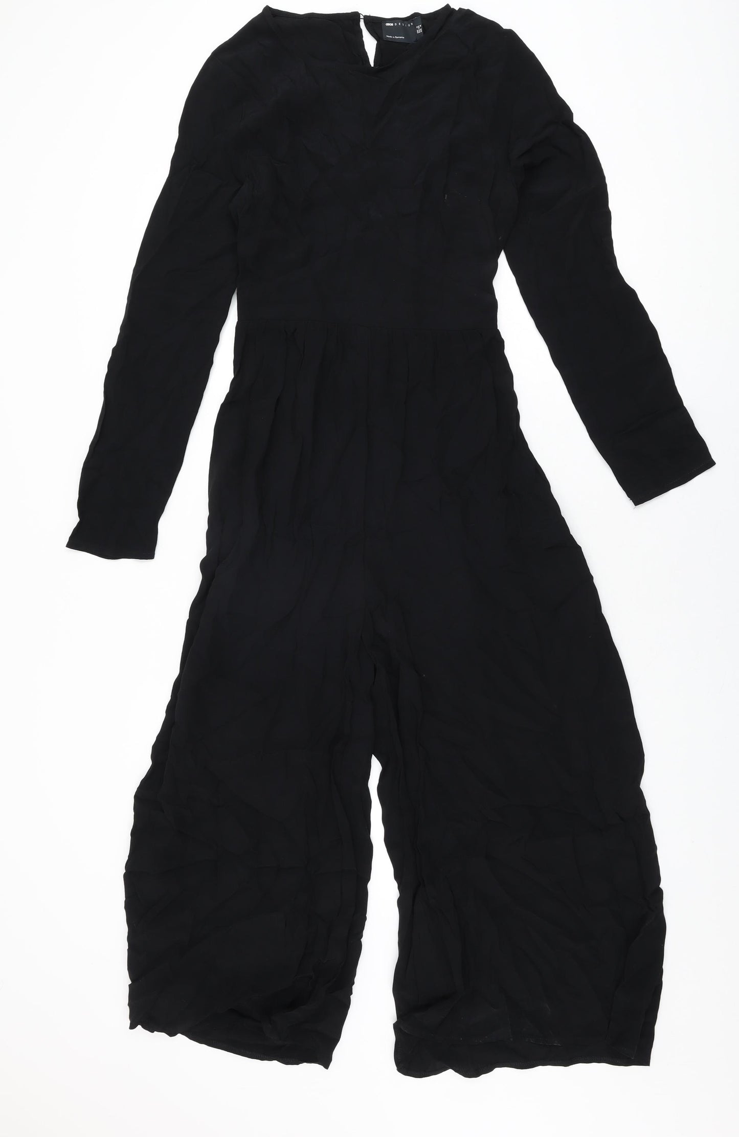 ASOS Womens Black Viscose Jumpsuit One-Piece Size 8 L22 in Zip