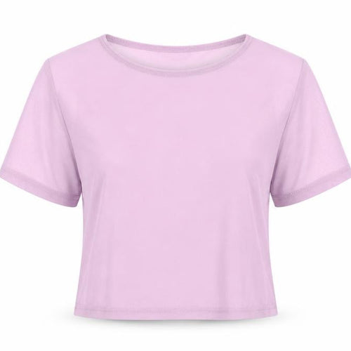 ASOS Womens Purple Polyester Cropped T-Shirt Size 12 Round Neck