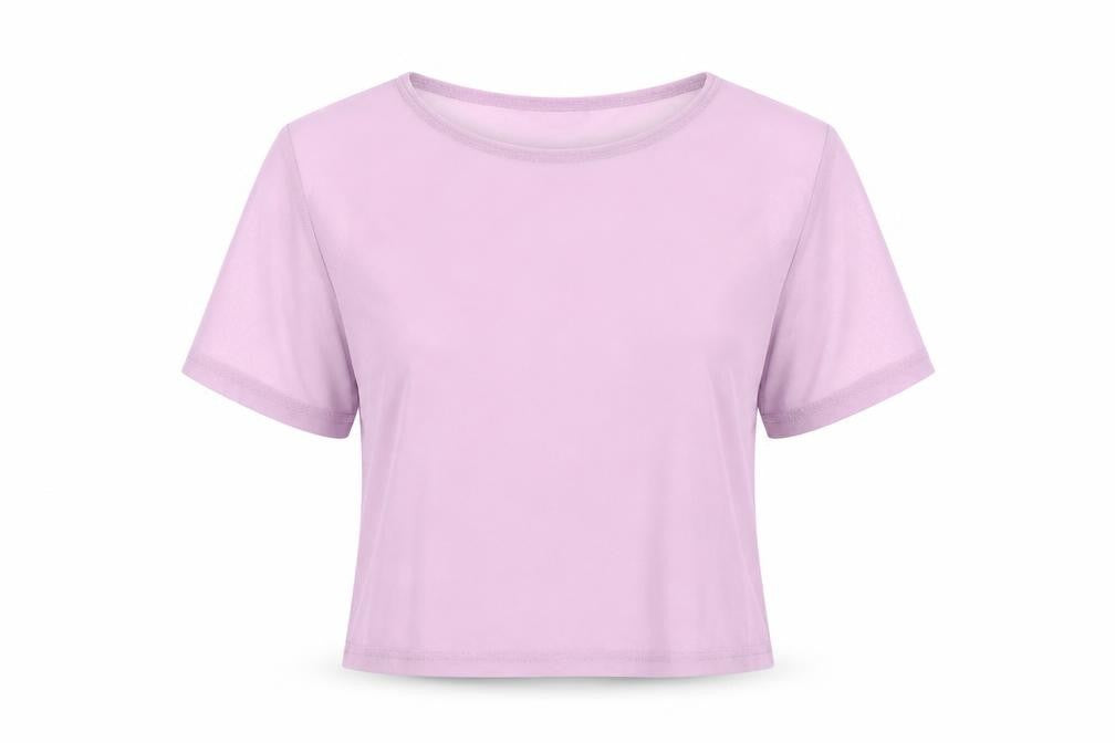 ASOS Womens Purple Polyester Cropped T-Shirt Size 12 Round Neck