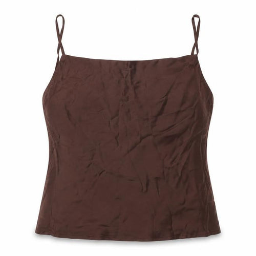 Zara Womens Brown Polyester Camisole T-Shirt Size S Cowl Neck