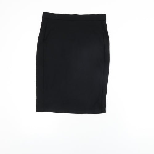Marks and Spencer Womens Black Viscose Straight & Pencil Skirt Size 29 in