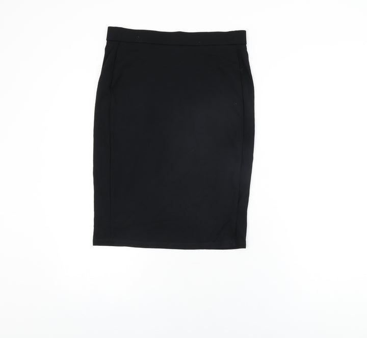 Marks and Spencer Womens Black Viscose Straight & Pencil Skirt Size 29 in