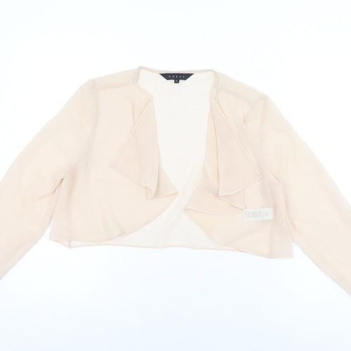 Debut Womens Pink Polyester Cropped Blouse Size 12 V-Neck