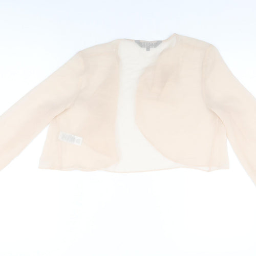 Debut Womens Pink Polyester Cropped Blouse Size 12 V-Neck