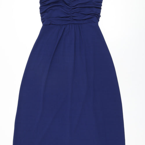 Klass Womens Blue Polyester Maxi Size 10 V-Neck Pullover