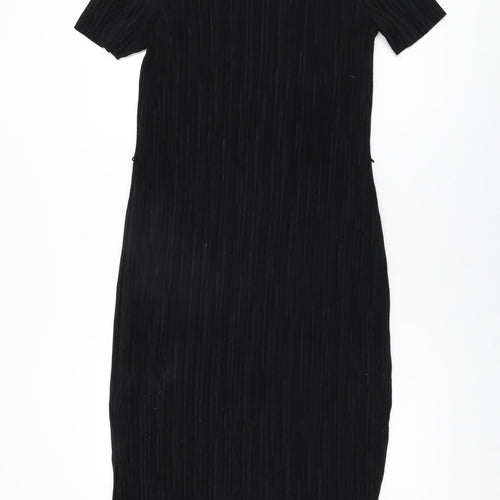Roman Womens Black Polyester Bodycon Size 10 Round Neck Pullover