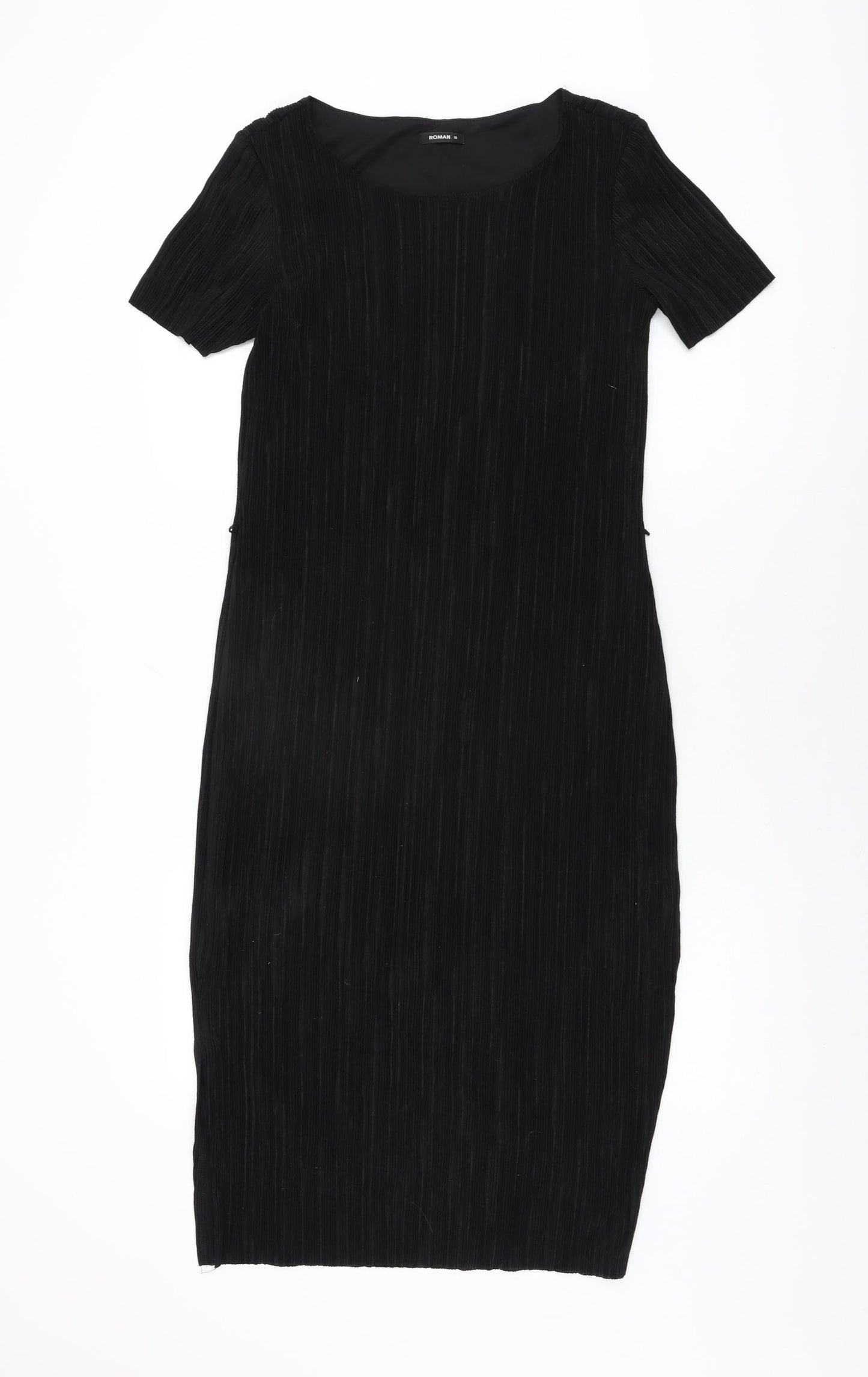 Roman Womens Black Polyester Bodycon Size 10 Round Neck Pullover