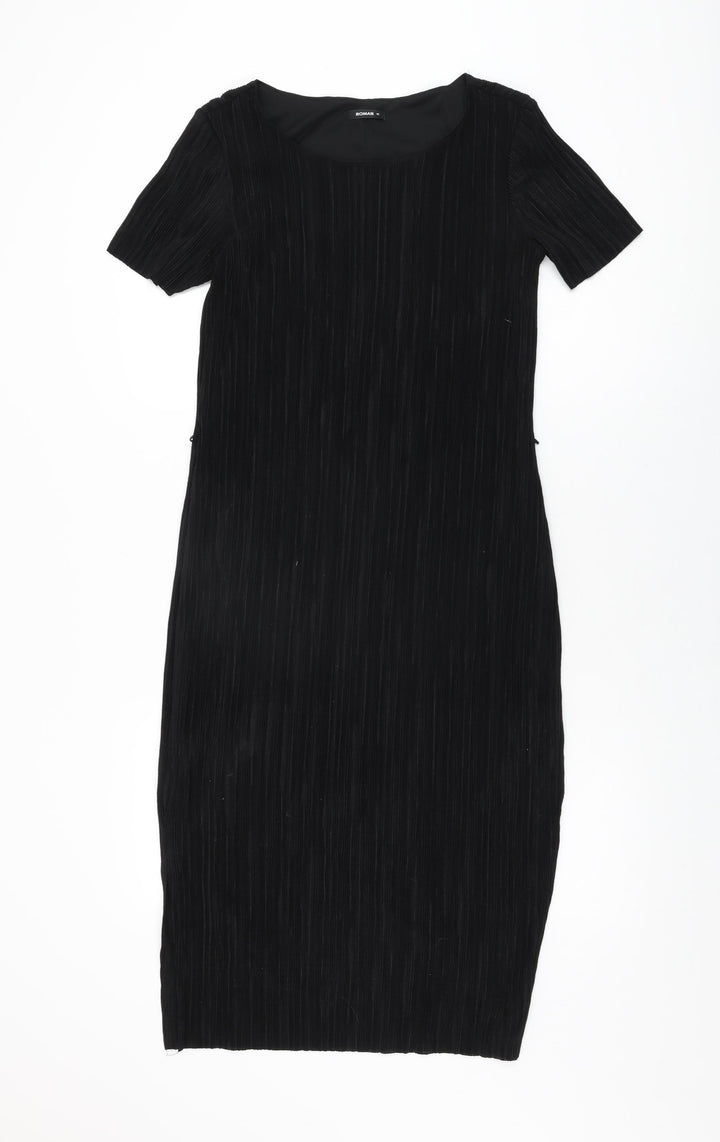 Roman Womens Black Polyester Bodycon Size 10 Round Neck Pullover