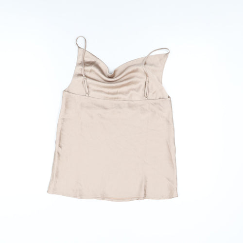 Vera & Lucy Womens Pink Polyester Camisole T-Shirt Size M Cowl Neck