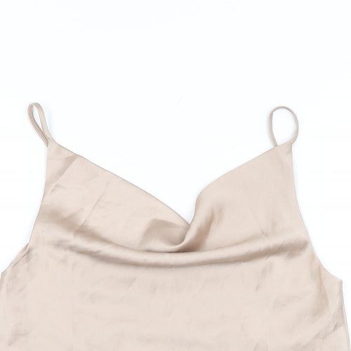 Vera & Lucy Womens Pink Polyester Camisole T-Shirt Size M Cowl Neck