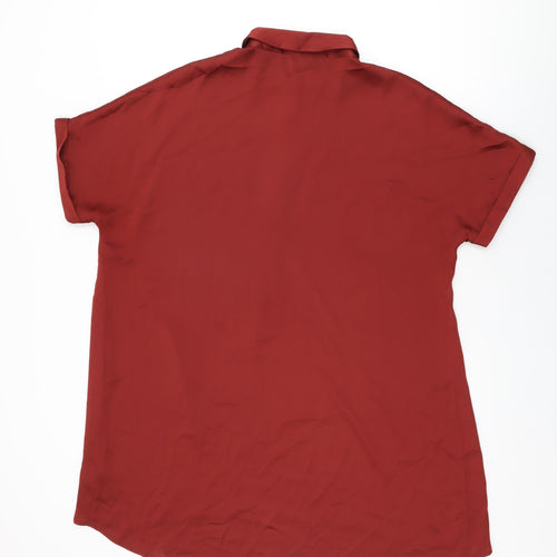 Autograph Womens Red Polyester Basic Blouse Size 14 Collared