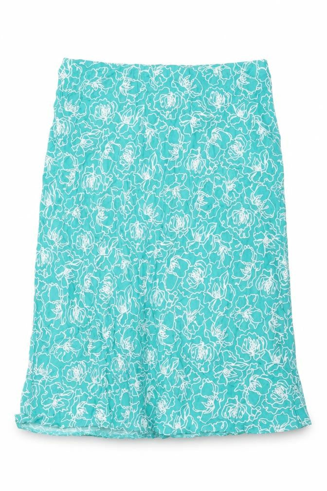 BM Womens Blue Floral Viscose Flare Skirt Size 14
