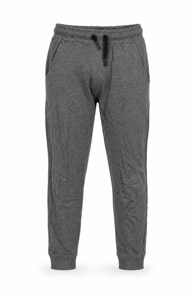 Front view of Next boys’ grey cotton jogger trousers, size 7, years regular drawstring