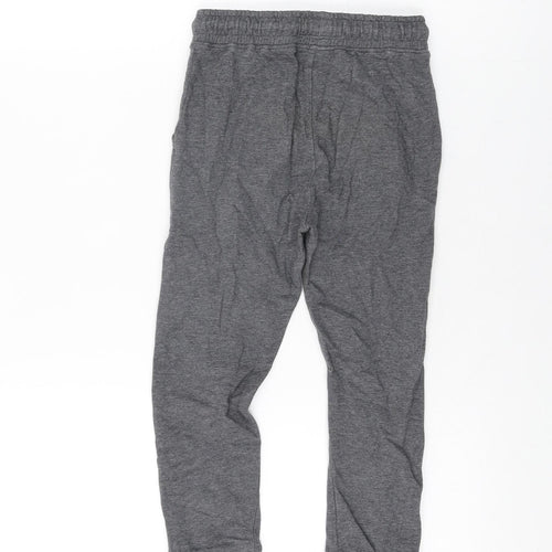 NEXT Boys Grey Cotton Jogger Trousers Size 7 Years Regular Drawstring