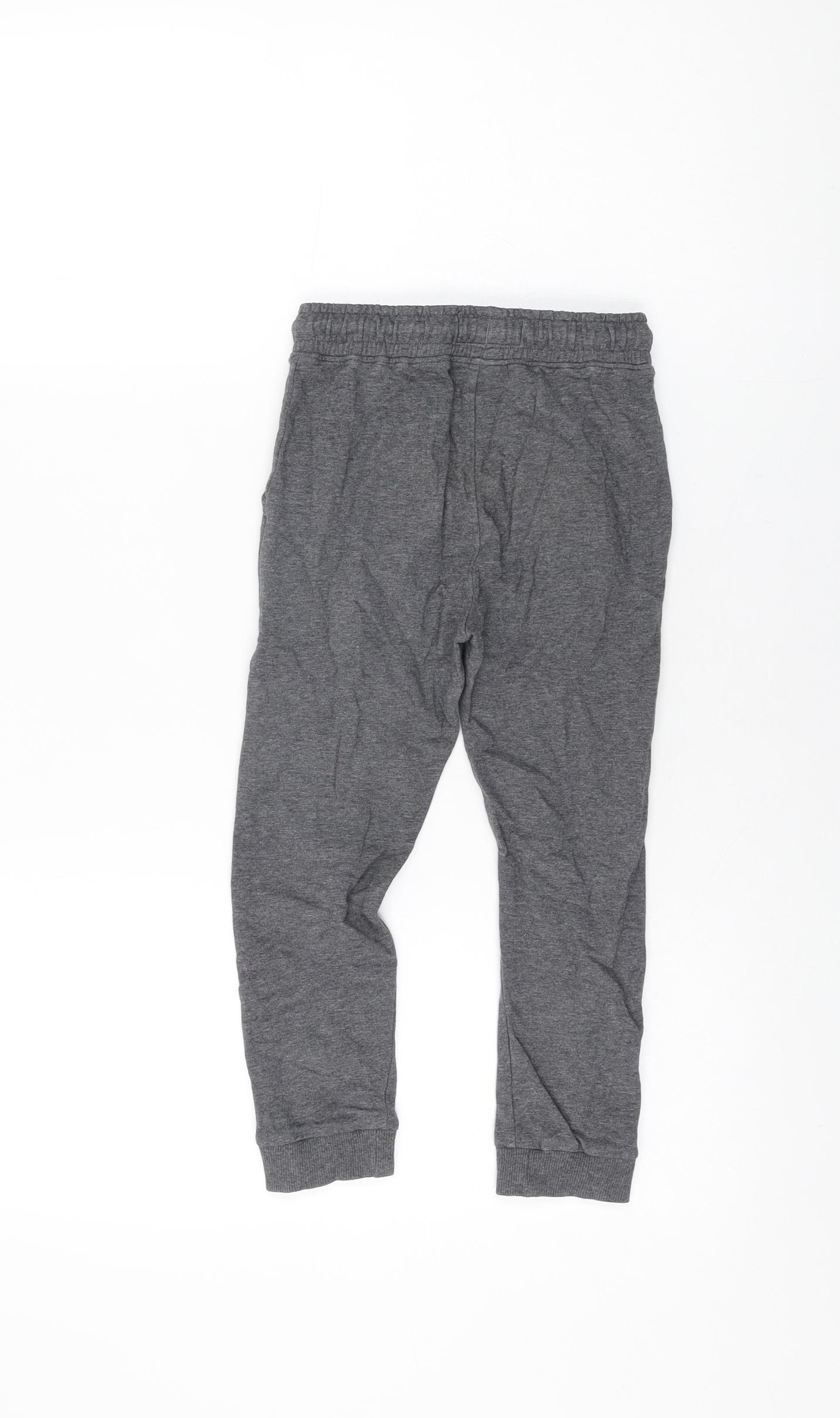 NEXT Boys Grey Cotton Jogger Trousers Size 7 Years Regular Drawstring