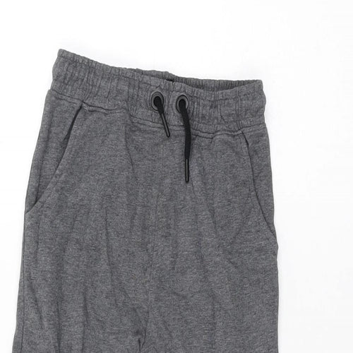 NEXT Boys Grey Cotton Jogger Trousers Size 7 Years Regular Drawstring