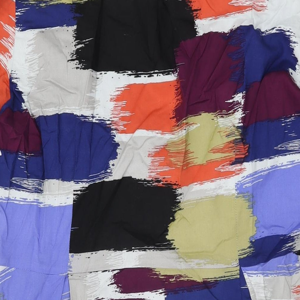 Pepperberry Womens Multicoloured Geometric Cotton A-Line Size 18 Round Neck Zip