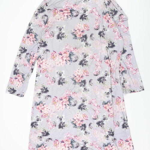 La Marquise Womens Purple Floral Polyester Shift Size XL Round Neck Pullover