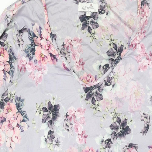 La Marquise Womens Purple Floral Polyester Shift Size XL Round Neck Pullover