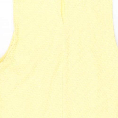 Dorothy Perkins Womens Yellow Polyester Shift Size 14 Collared Button