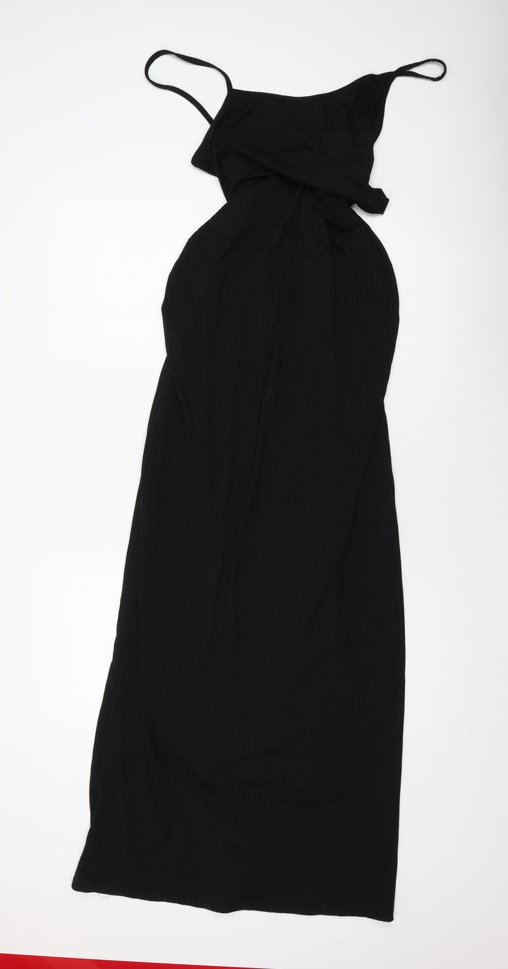 Boohoo Womens Beige Polyester Maxi Size 14 Round Neck Pullover